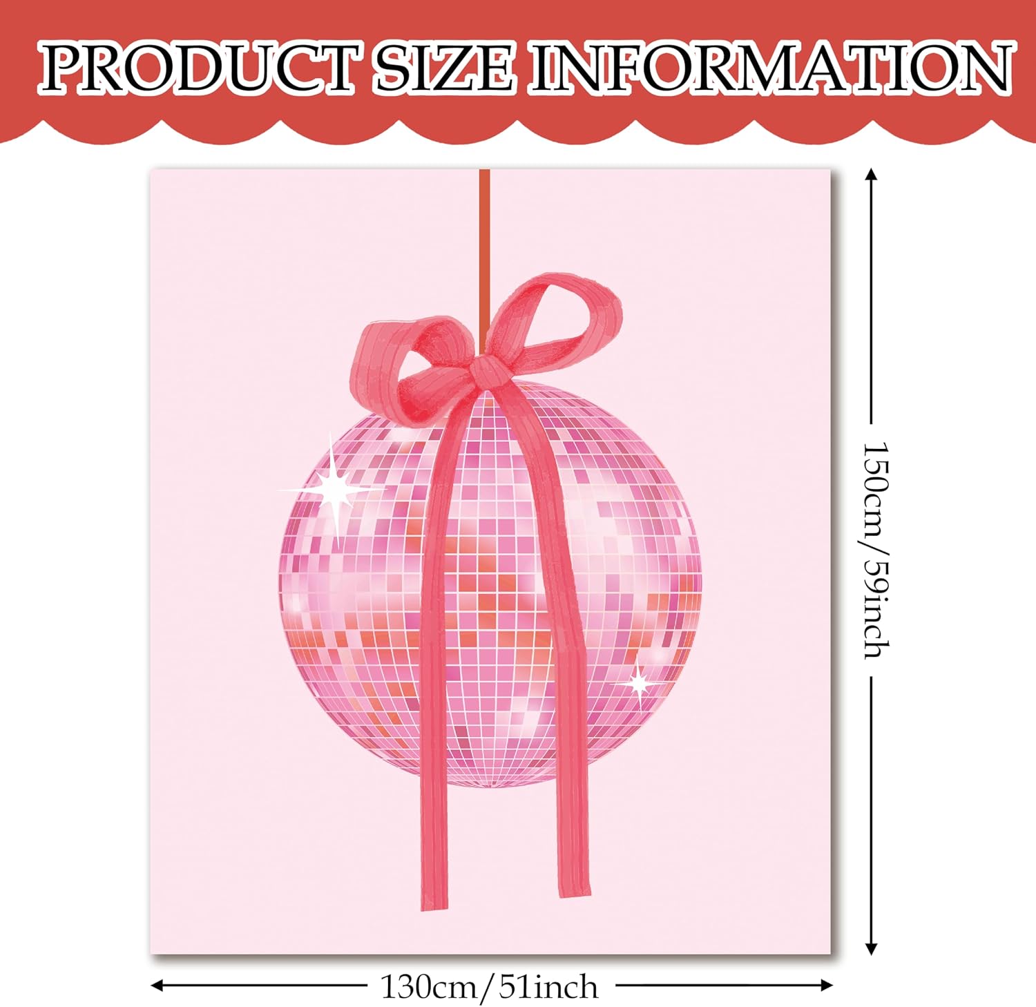 Pink Bow Disco Ball Decorative Blanket for Couch, Bed, Sofa - Trendy Funky Preppy Throw for Girls, Women - Cute Girly Bedroom Decor - 50x60 Inches image 2