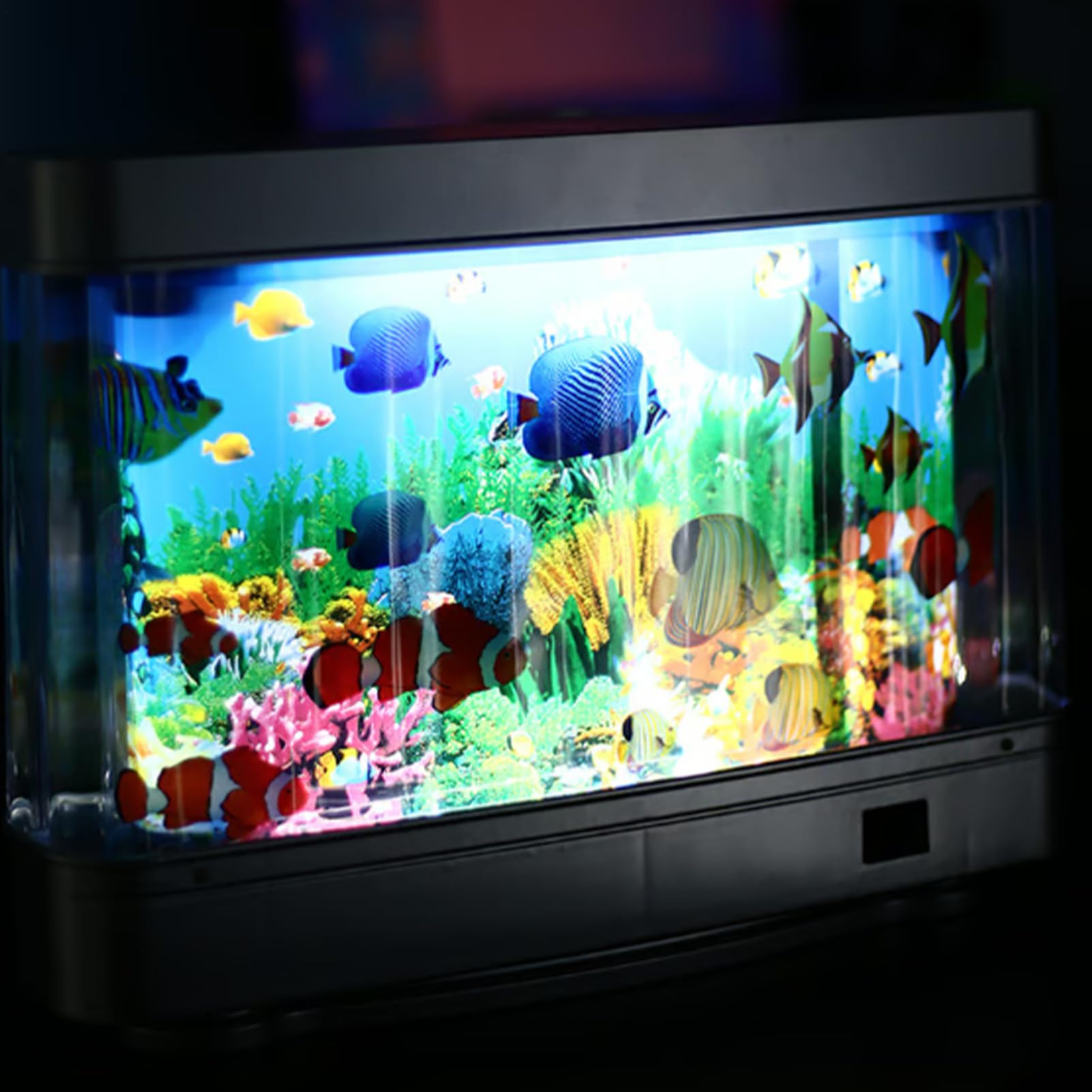 Acquario di pesci finti | Acquario artificiale con pesci in movimento, decorazione realistica, luce luminosa silenziosa per la camera dei bambini dei bambini notte compleanno