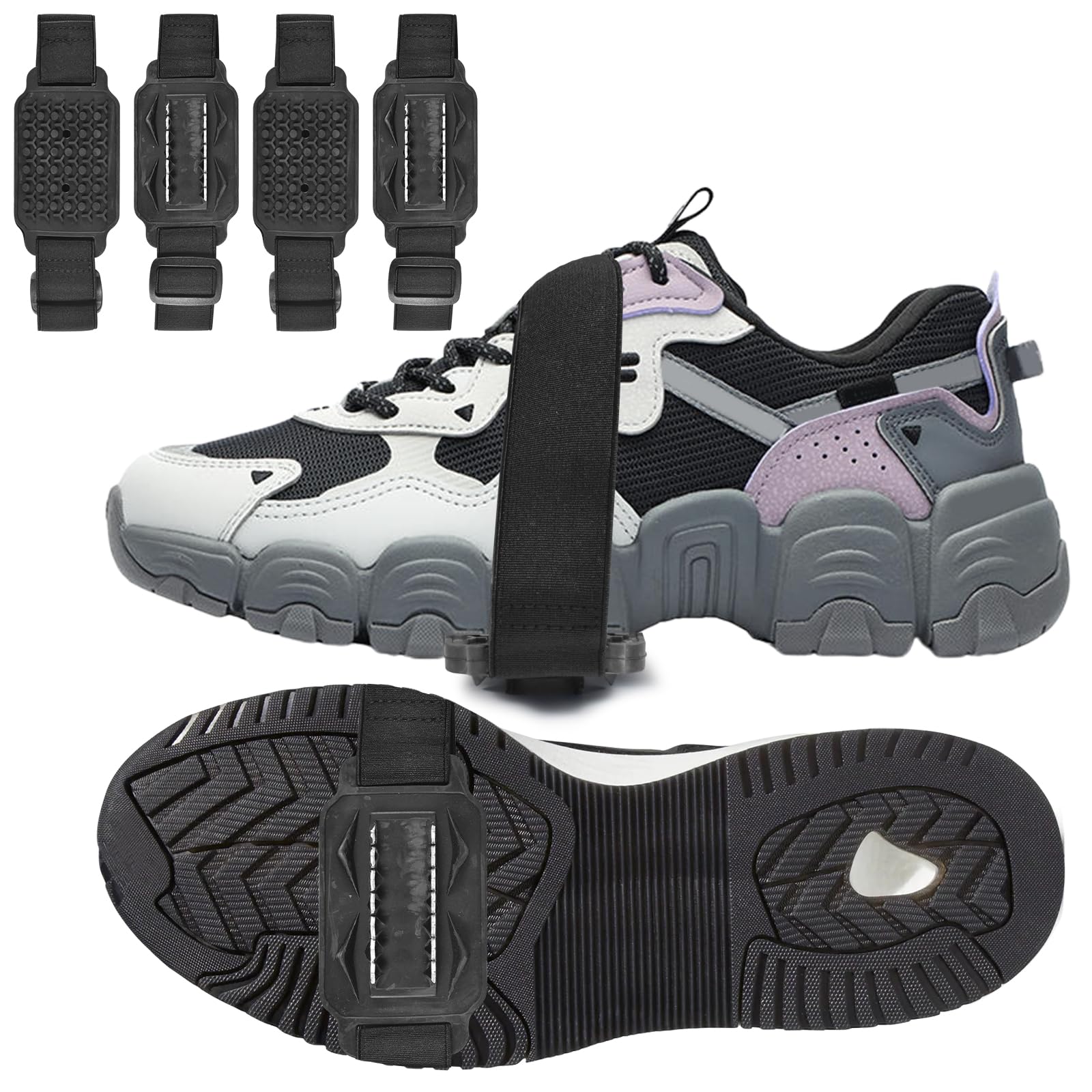 EONPOW Glace Traction Crampons Antidérapant Sur Chaussures/Bottes 10 Clous à Neige Grips