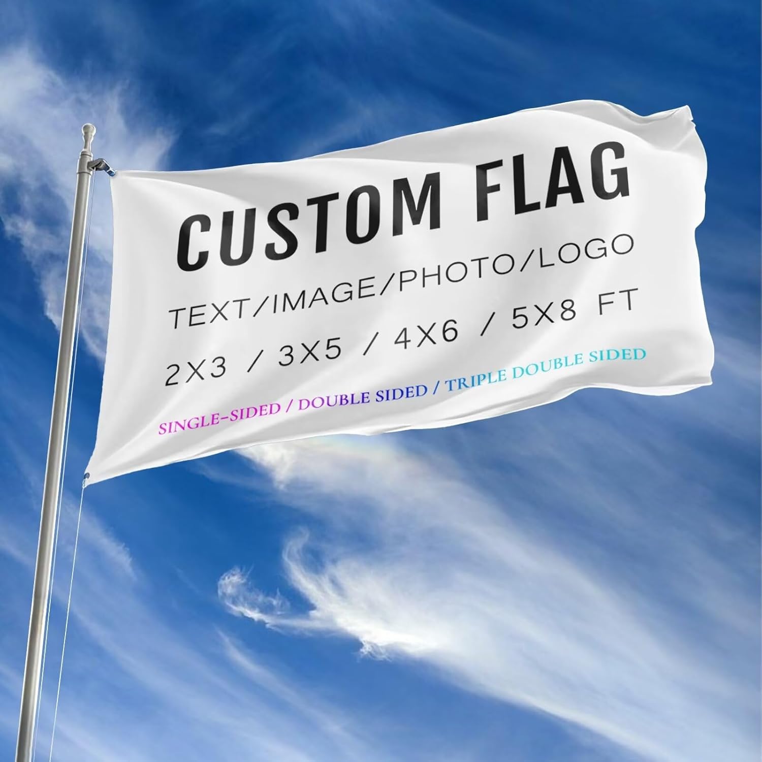 Generic Custom Flag Design Your Own Text/Logo/Photo Customizable Gifts Outdoor Flag Personalized Flag Double Sided Custom Flags 4X6Ft