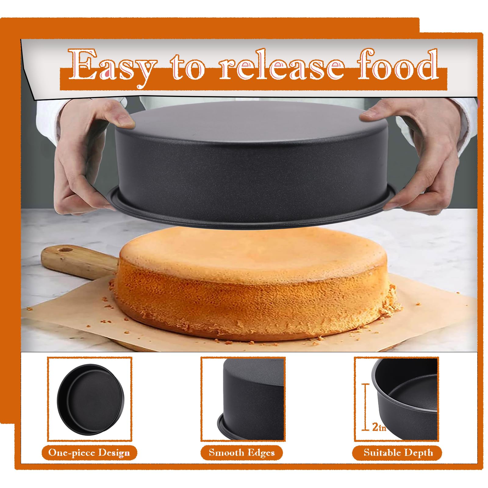 Lot De 3 Moules à Gâteau Acier Inoxydable HaWare - 20/24/28 Cm | Finition Miroir, Lave-vaisselle - Sain Et Durable