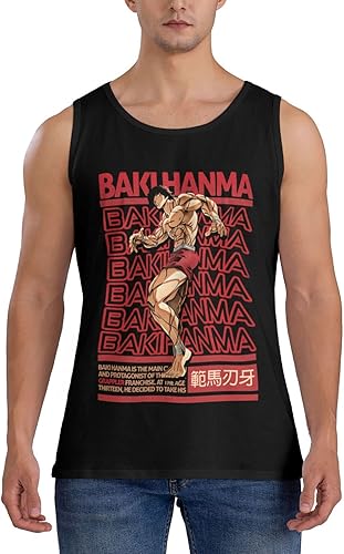 Miniatura 7 de Anime Baki The Grappler Hanma Baki - Camisetas sin mangas para hombre para fitness secado rápido gimnasio para hombre