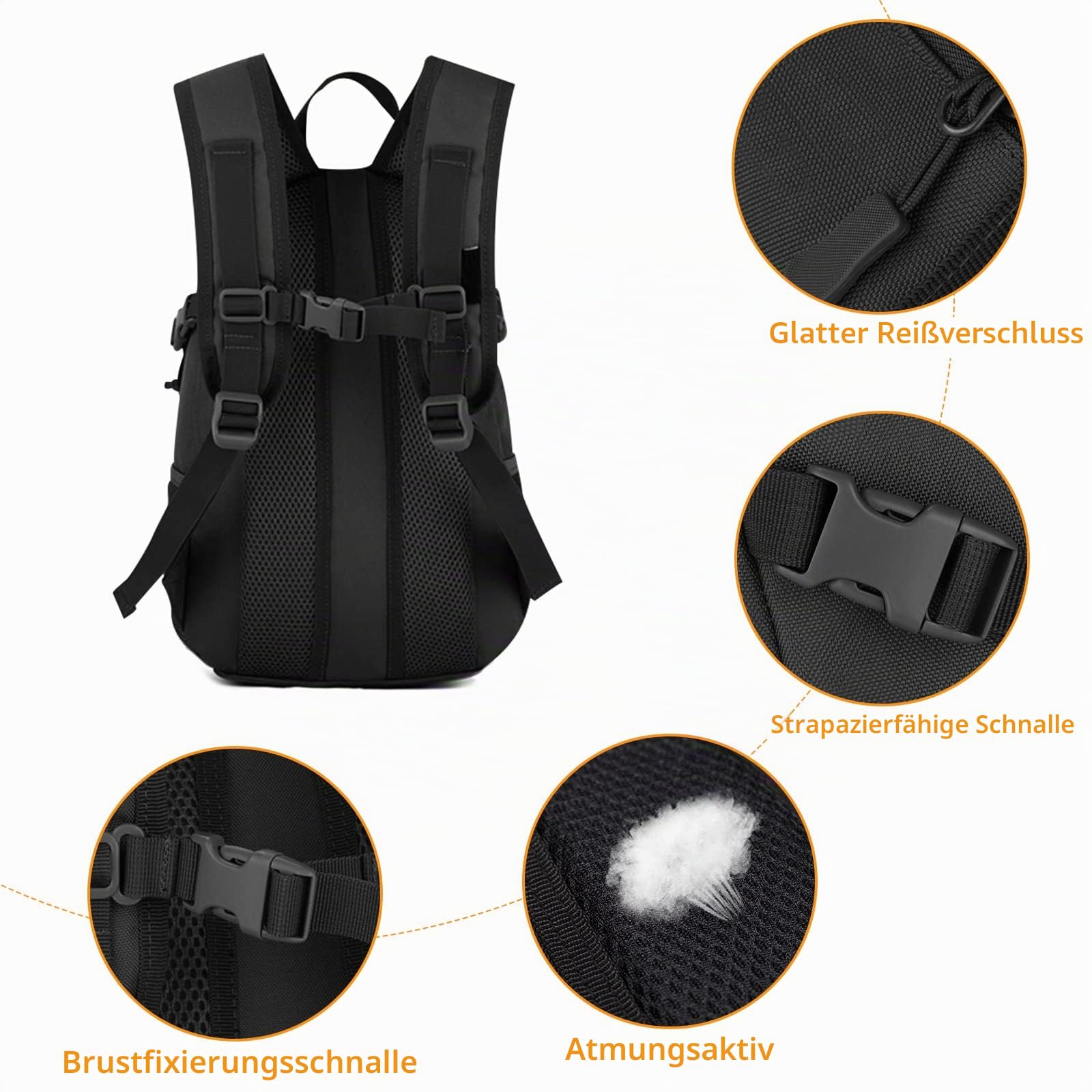 HUNTVP 12L/ 15L/ 20L/ 30L Mini Rucksack Taktisch Wanderrucksack Molle Schultasche Daypack Militärisch Schulrucksack Studenttasche Unitasche Sporttasche Laptoptasche für Outdoor Sport
