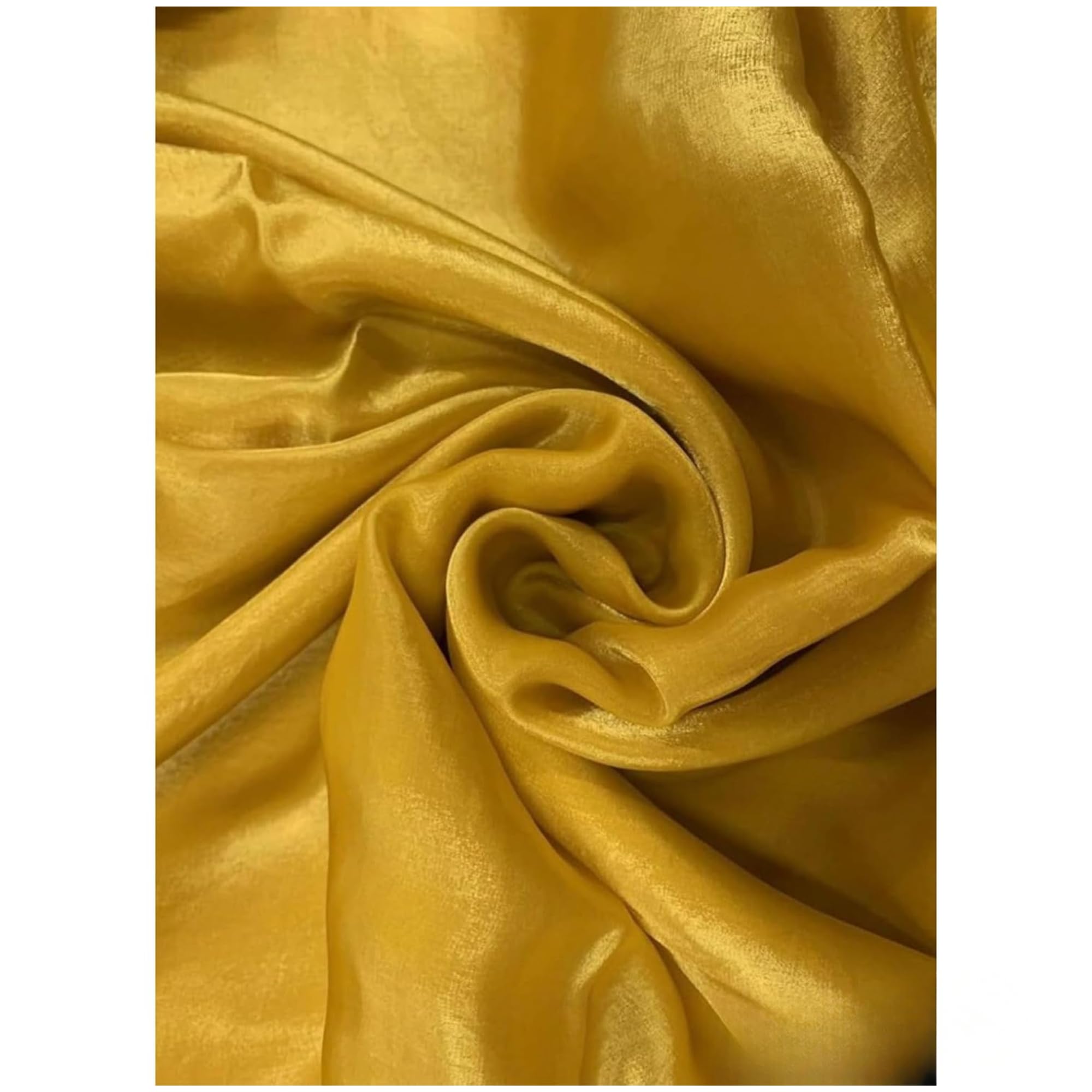 HUZASH Satin Solid Multi-Purpose Fabric | Yellow | 2 Meter Unstitched Dress Material for Kurta, Kurti, Tops & Ethnic Wear-image-33