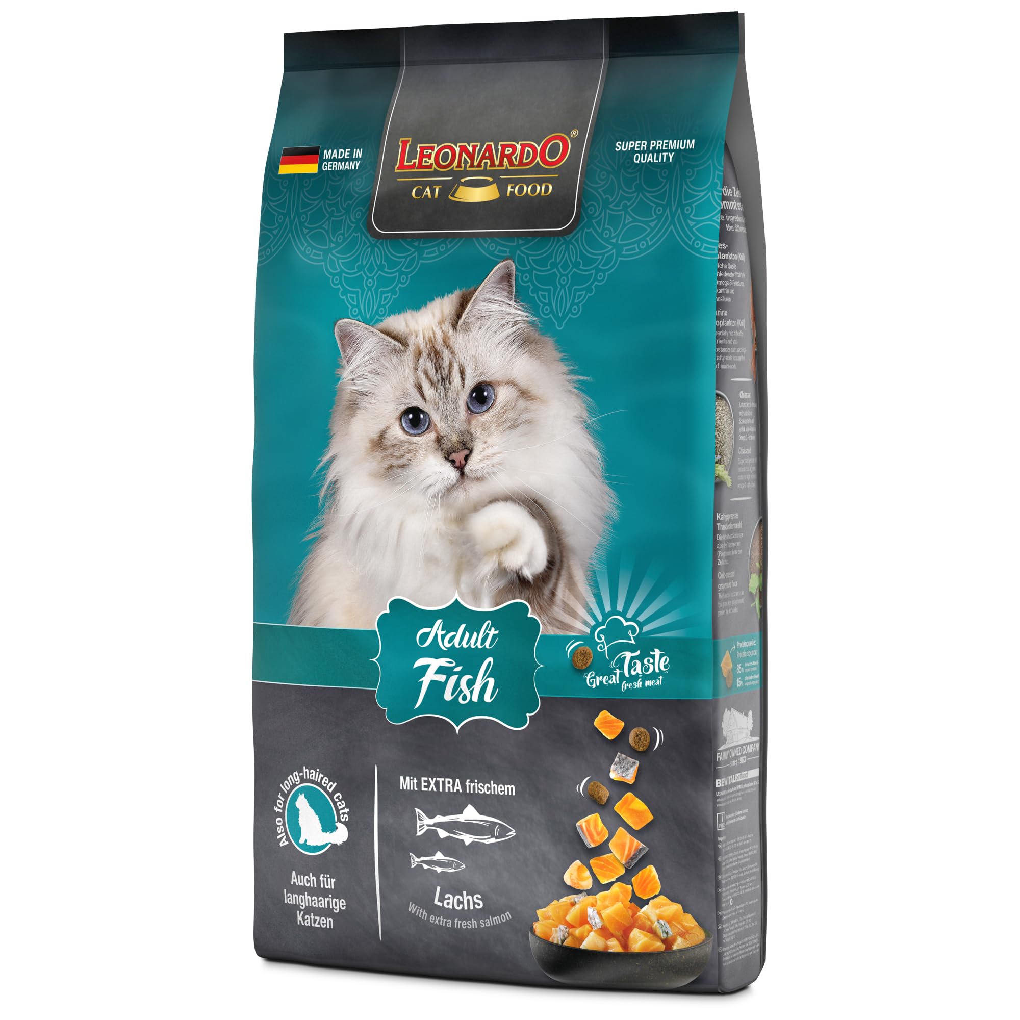Leonardo Adult Fish [7,5 kg] karma dla kotów | sucha karma dla kotów | uniwersalna karma dla dorosłych kotów, wszystkich ras od 1 roku życia