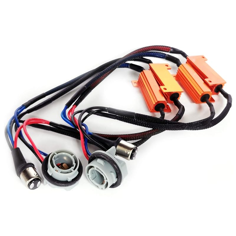 Kit de resistor de carga LED O-NEX BAY15d 1157 50 W 8 ohms com chicote – 2 unidades
