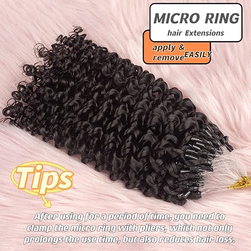 Miniatura 4 de Niawigs - Extensiones de cabello humano rizado 4A 4B para mujeres negras, 100 % cabello humano brasileño, 100 hebras, 3.00 oz por paquete (negro