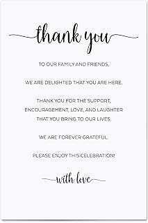 321Done Thank You Table Place Setting Cards (Set of 50) Made in USA - 4x6 Large, Black and White, Wedding, Party, Retirement, Graduation, Birthday, Baby Shower, Bridal, Engagement, Anniversary