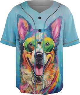 Hippie Dog Portrait Oil Painting Watercolor Tie-dye Vintage Baseball Jersey Shirt Jacket