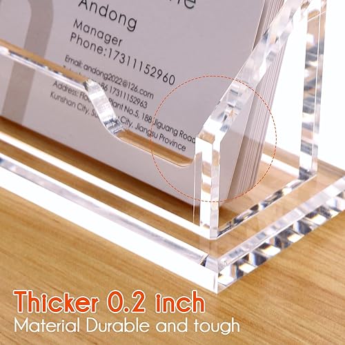Miniatura 6 de Soporte para tarjetas de acrílico transparente horizontal para escritorio, 1 ranuras para tarjetas de visita para mujeres y hombres