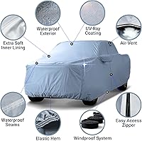Vista 13 de iCarCover - Funda de coche de 100 capas, impermeable para todo tipo de clima, fundas de coche de calidad premium para automóviles, protección UV