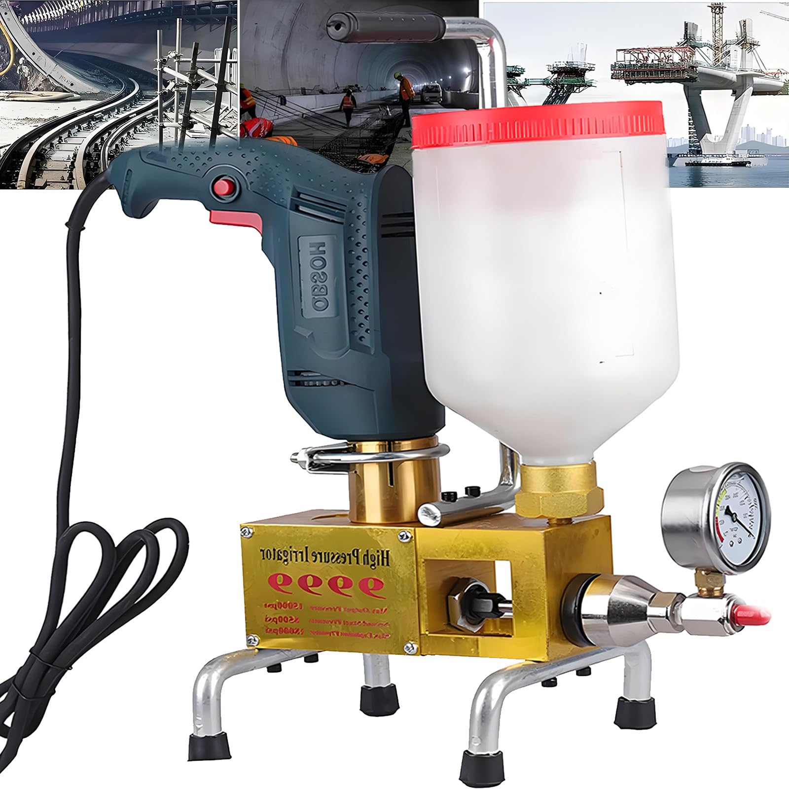 Pistola Lechada Eléctrica 1100w – Máquina Lechada Suelo De Alta Presión,Reparación De Hormigón E Impermeabilización De Grietas,para Hogar Y Apartamentos Practical