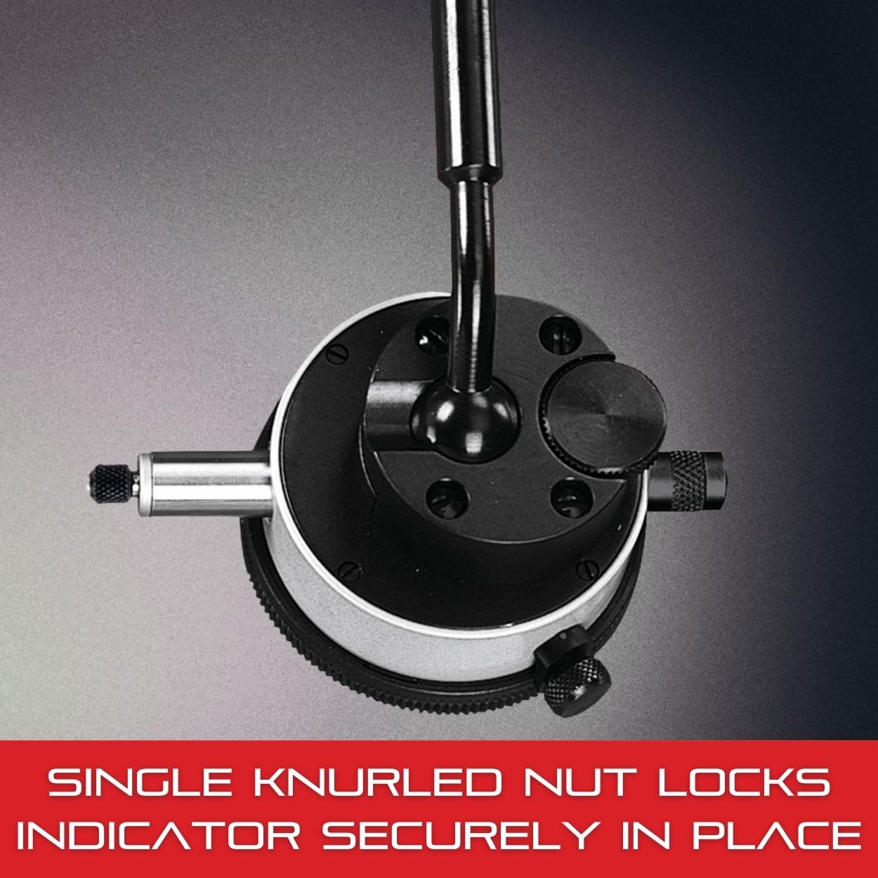 Starrett Universal Back Attachment for 25 & 2600 Series Dial Indicators - 360-Degree Rotation, Up to 90-Degree Angular Adjustment - 672-2