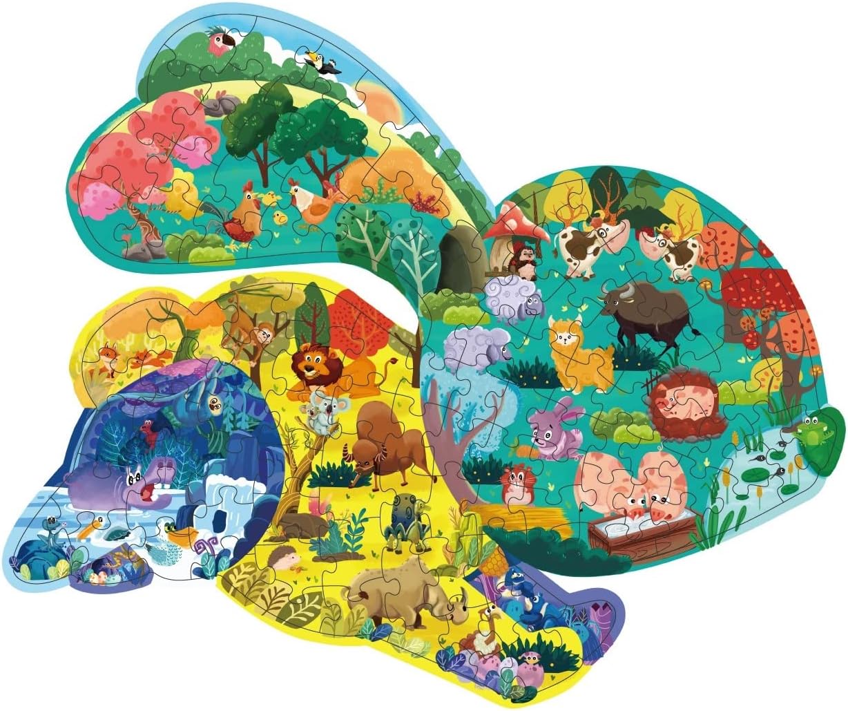 Kids Unique Animal Jigsaw Puzzles, Educational Learning Toy for Boys Girls image 2