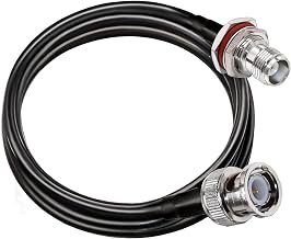 3AN Telecom BNC Jumper Cable RG58 BNC Male to BNC Female Bulkhead Low Loss 50 ohm CB Radio Coax Cable 6.6ft(2M) WiFi Antenna Extension Cable for HAM Radio Antenna Security CCTV System (Black)