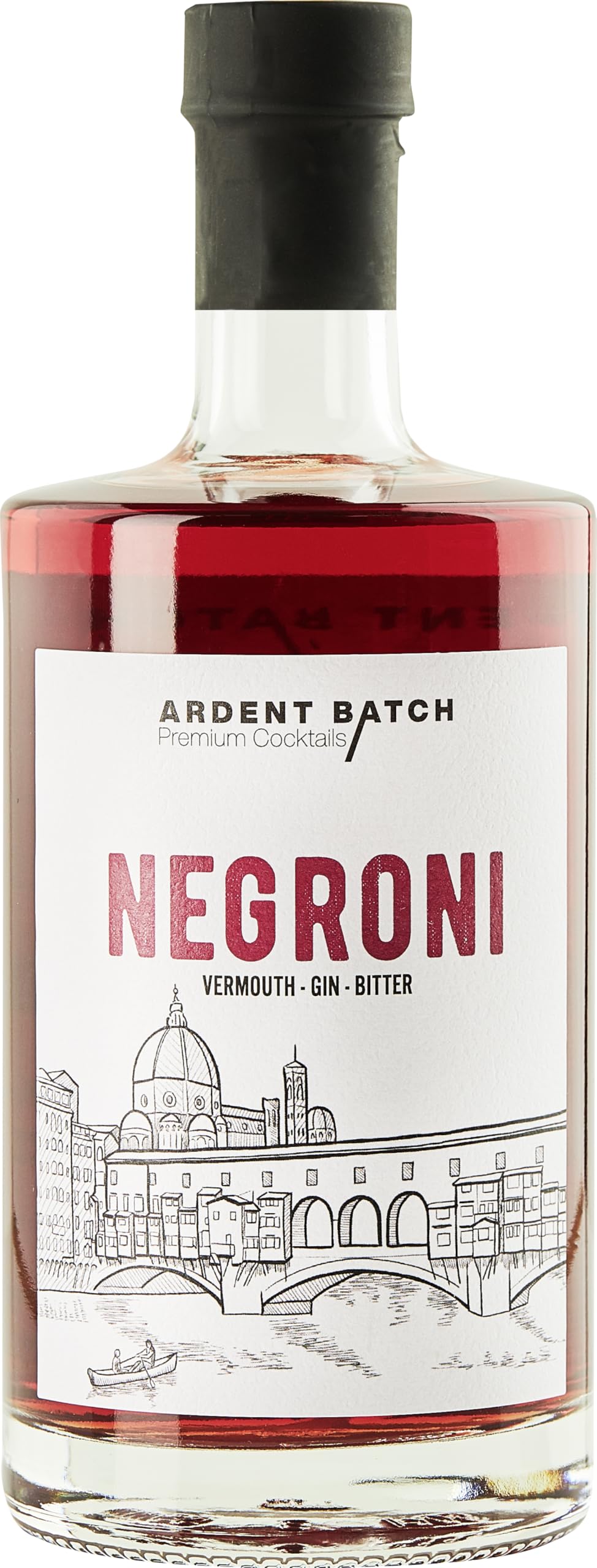 Ardent Batch Premium Cocktails – No. 1 The Negroni 25,2% vol. Vermouth-Gin-Bitter – trinkfertiger Cocktail (1 x 0.5 l)