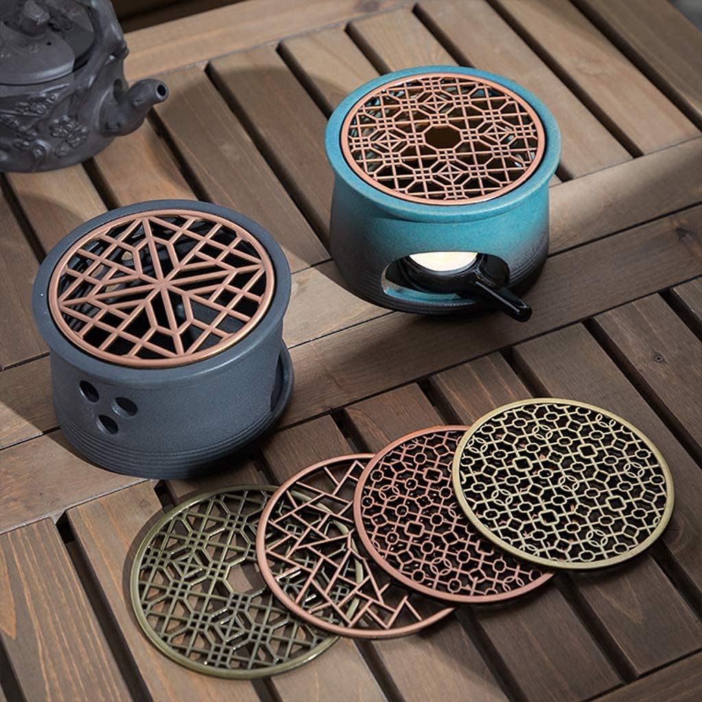 Teapot Warmer Teapot Warmer Teapot Heating Base Heat-Resistant Tableware Warming Tool Teapot Warming Tool Without Candle (Color : E) (C)
