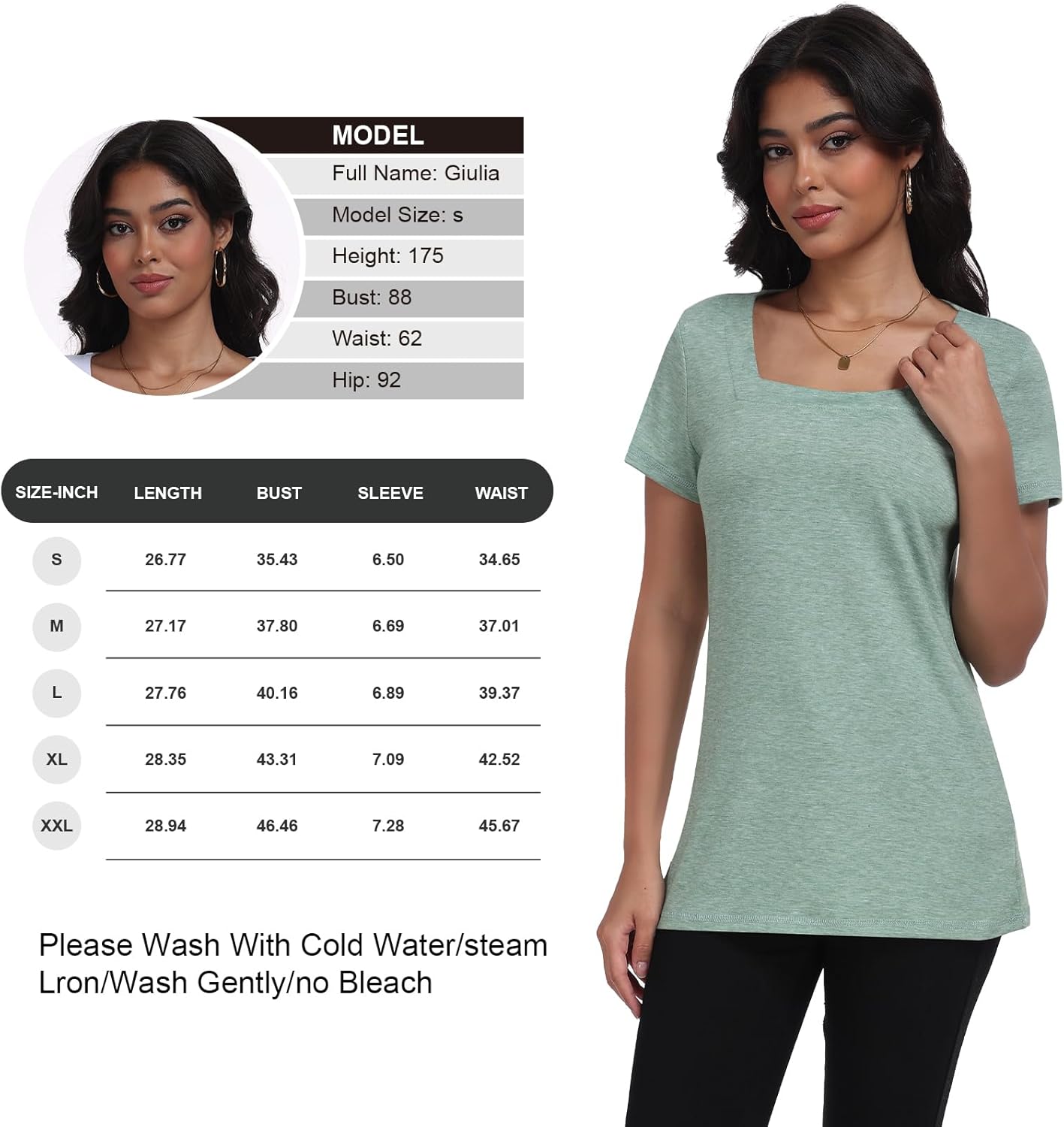 Women T Shirts 3 Pack Basic Womens Tops Short Sleeve Square Neck Tees for Women Casual Summer Outfits Clothes 2025 - Image 7