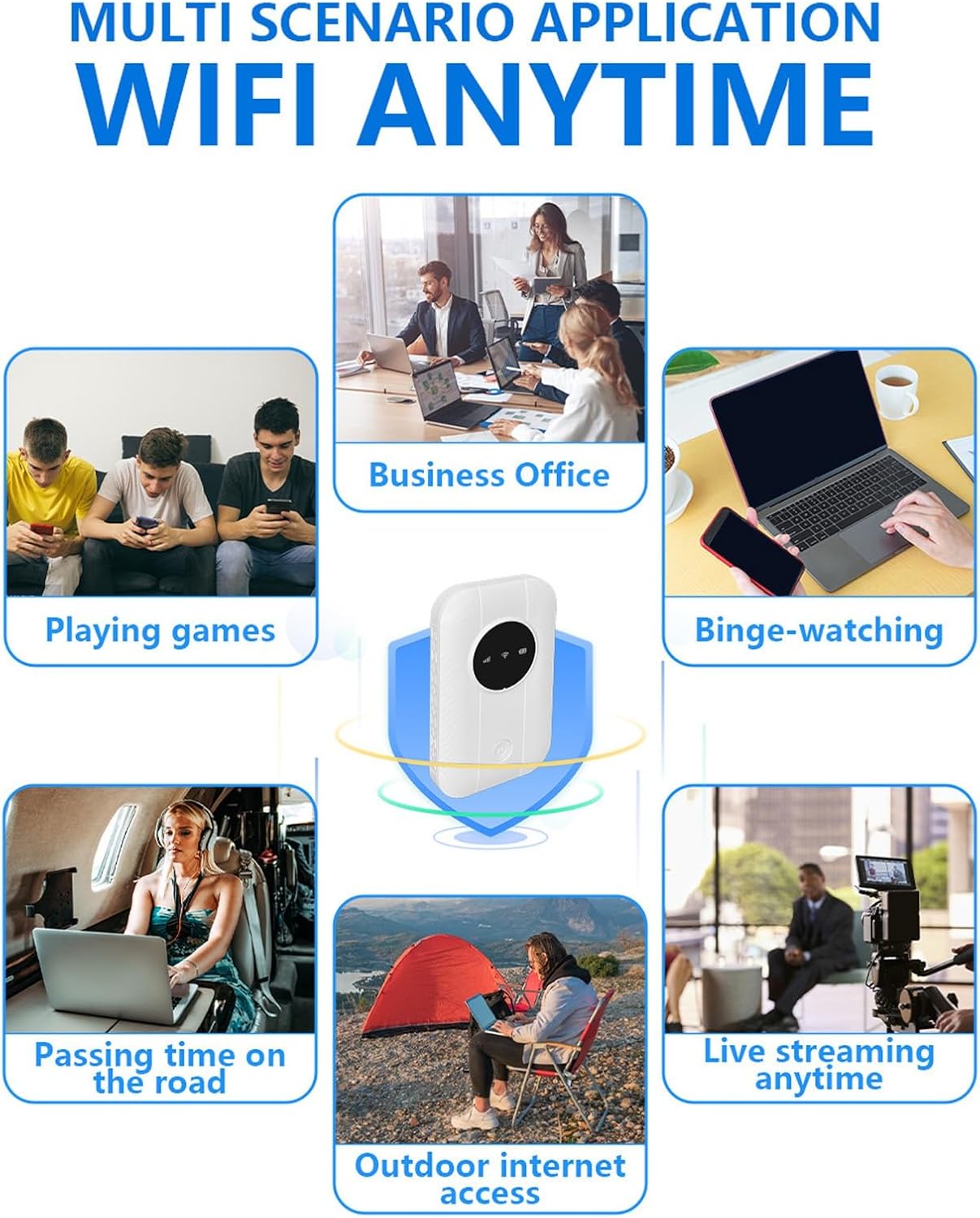 4G/5G LTE WiFi Hotspot - 300Mbps WiFi Router with SIM Card Slot, 10 Connected Devices, Mobile Hotspot for Travel, Business, Home, Gaming (Eurasian Version)