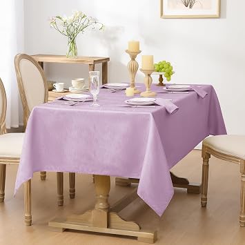 Softalker Purple Tablecloth Wipeable,Jacquard Table Cloths Wipe Clean 140x200 cm Rectangular,Water Resistant,Table Cloths Dining Table Cover Decorations Indoor Outdoor Garden Spring Summer,55x70 inch