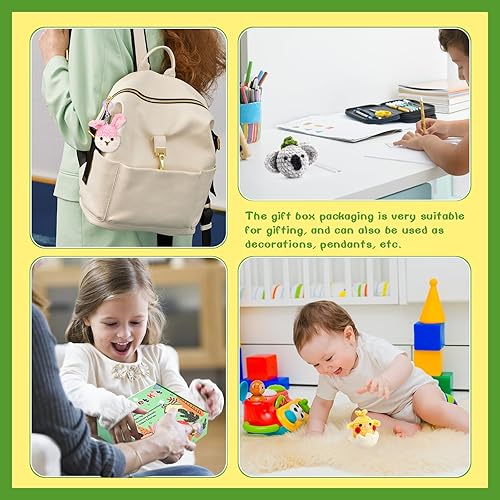 Miniatura 7 de UzecPk Kit de ganchillo para principiantes, 4 patrones de animales  conejo, koala, pingüino, pollito, kit de ganchillo para principiantes para