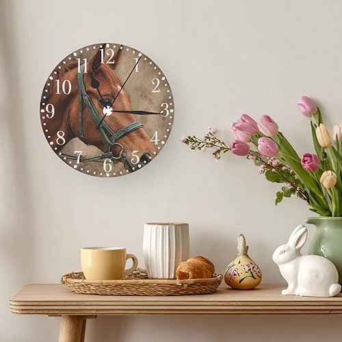 Vista 94 de KiuLoam Reloj de pared redondo de elefante africano, silencioso, sin tictac, funciona con pilas, fácil de leer para estudiantes, oficina, escuela