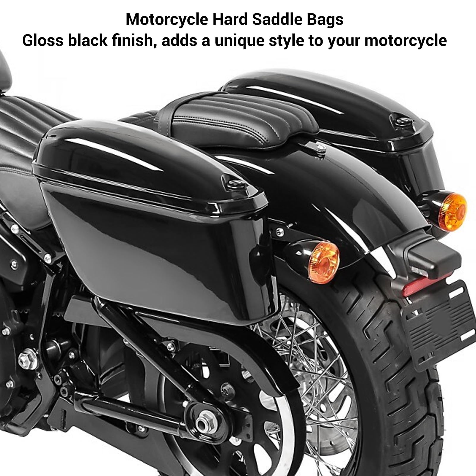 Denash Borse Sella Rigide per Moto, Baule Laterale 22 Litri con Serratura e Kit di Montaggio, Design con Apertura Superiore per Deposito Bagagli Moto
