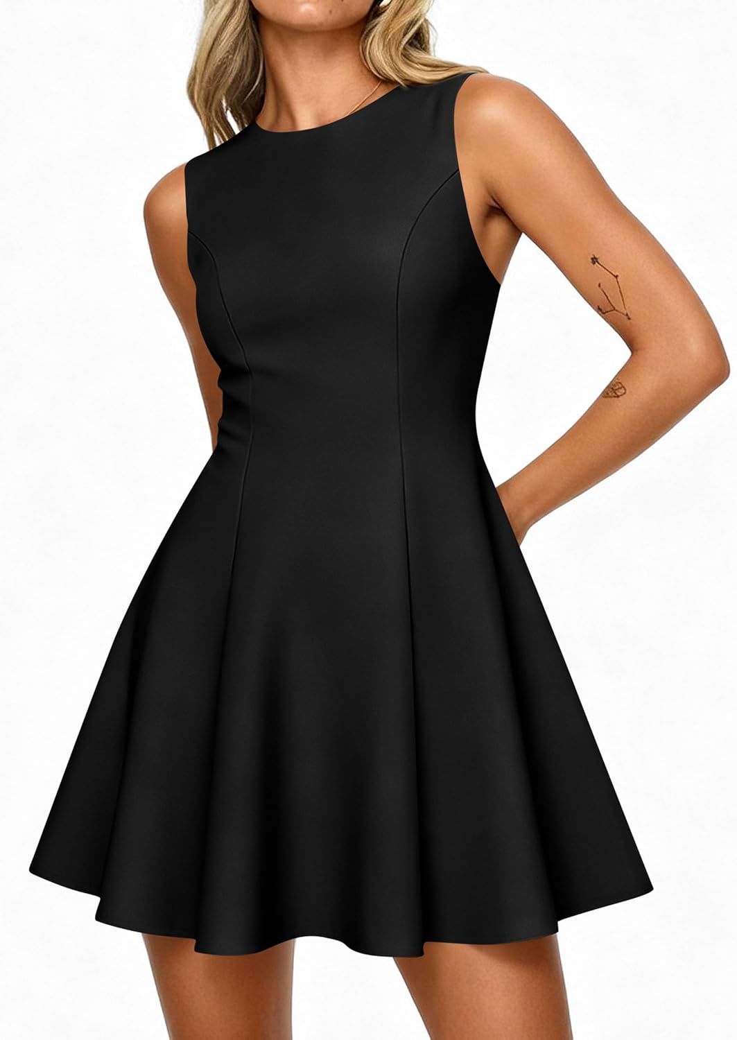 PRETTYGARDEN Cocktail Dresses for Women 2026 Summer Formal Boat Neck A Line Spring Elegant Graduation Party Mini Dress - Image 6