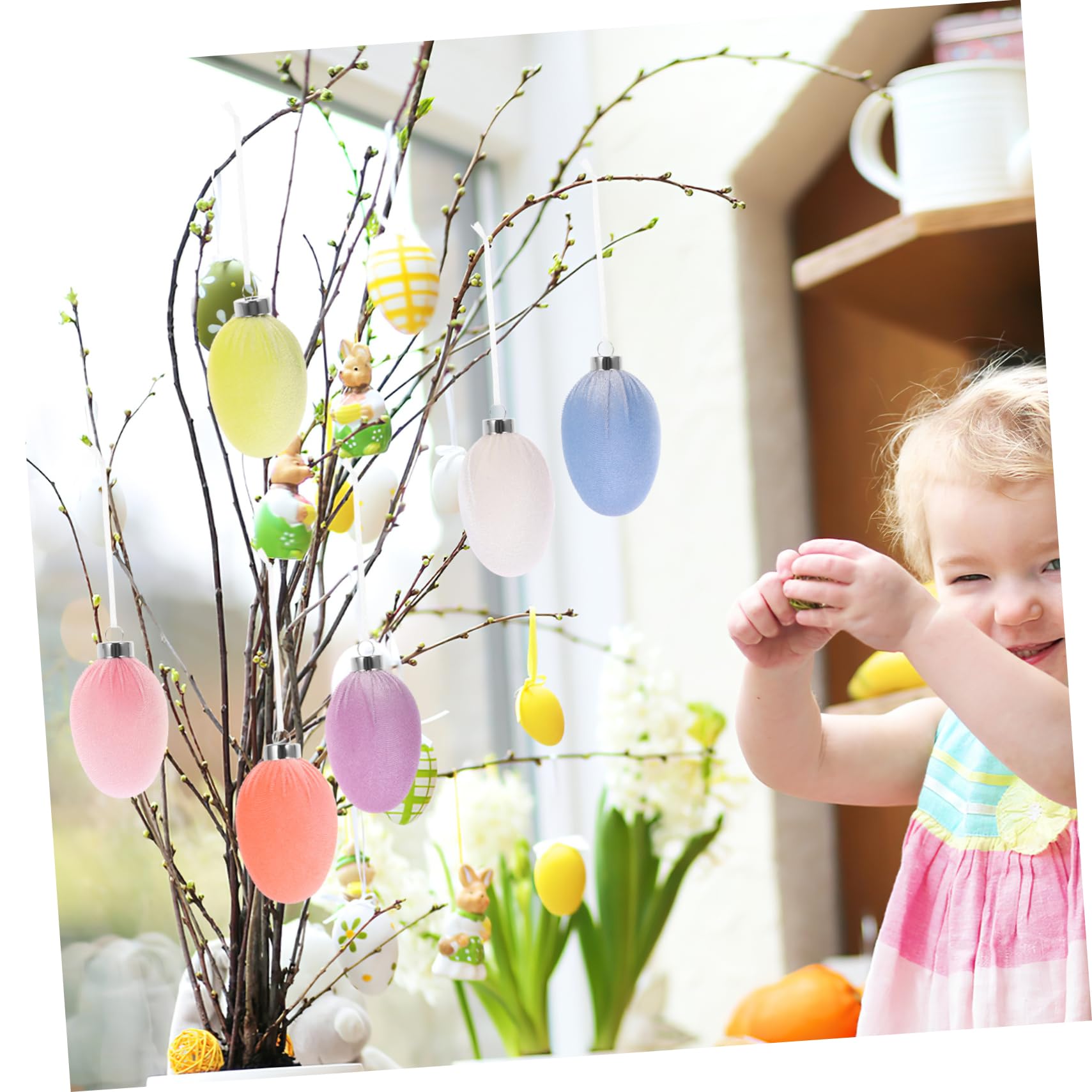 Ciieeo STK Ostereier Easter teigroller Ostern zu Ostern 0stergeschenke Eier-Anhänger Festival-Szene-Anhänger Osterdeko hängende Dekorationen Osteranhänger Beflockung