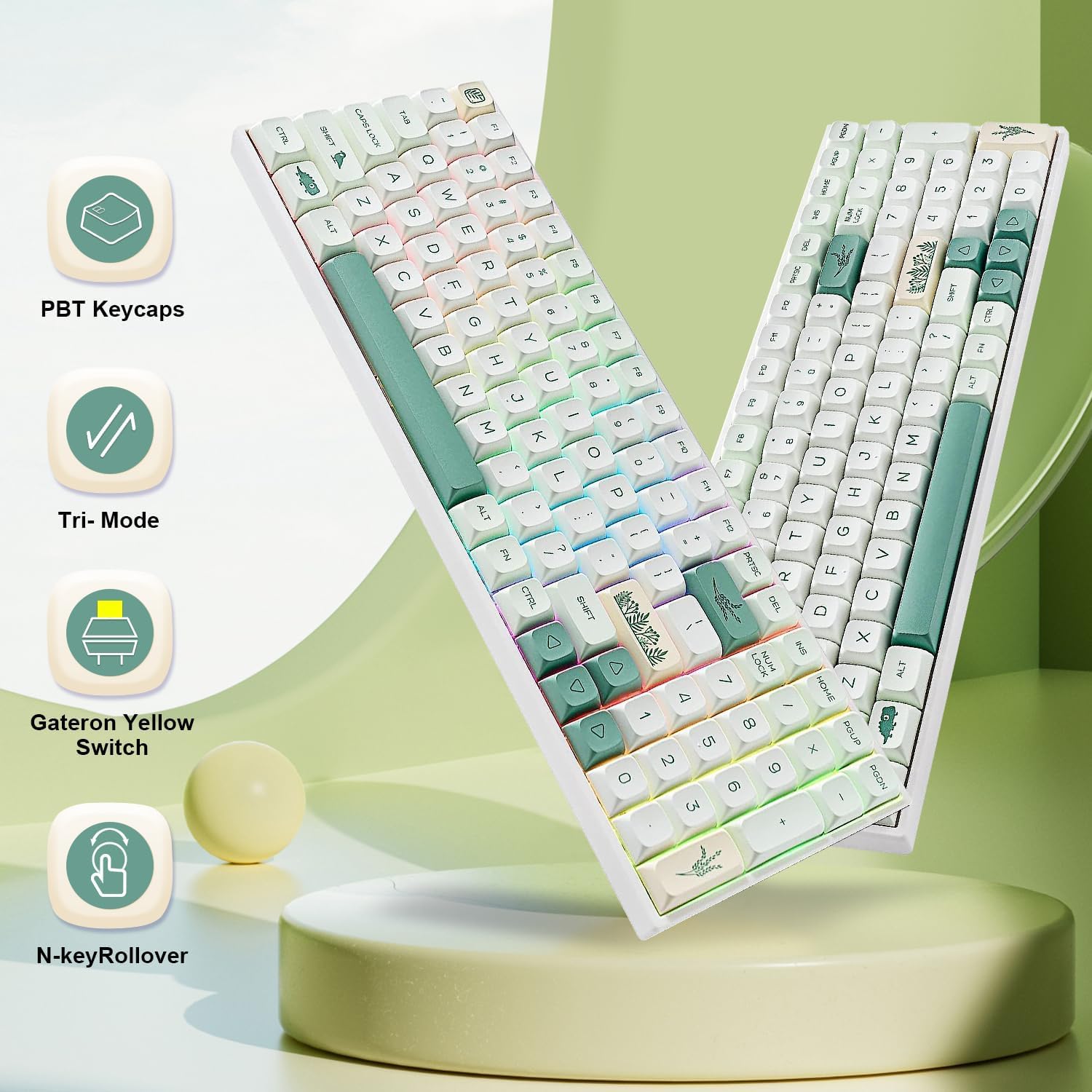 Amazon.com: BOYI TK96 96% RGB Hot Swappable Triple Mode Keyboard