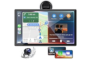 LAMTTO 9-Inch Wireless Car Stereo with Carplay, Backup Camera, GPS Navigation, Android Auto