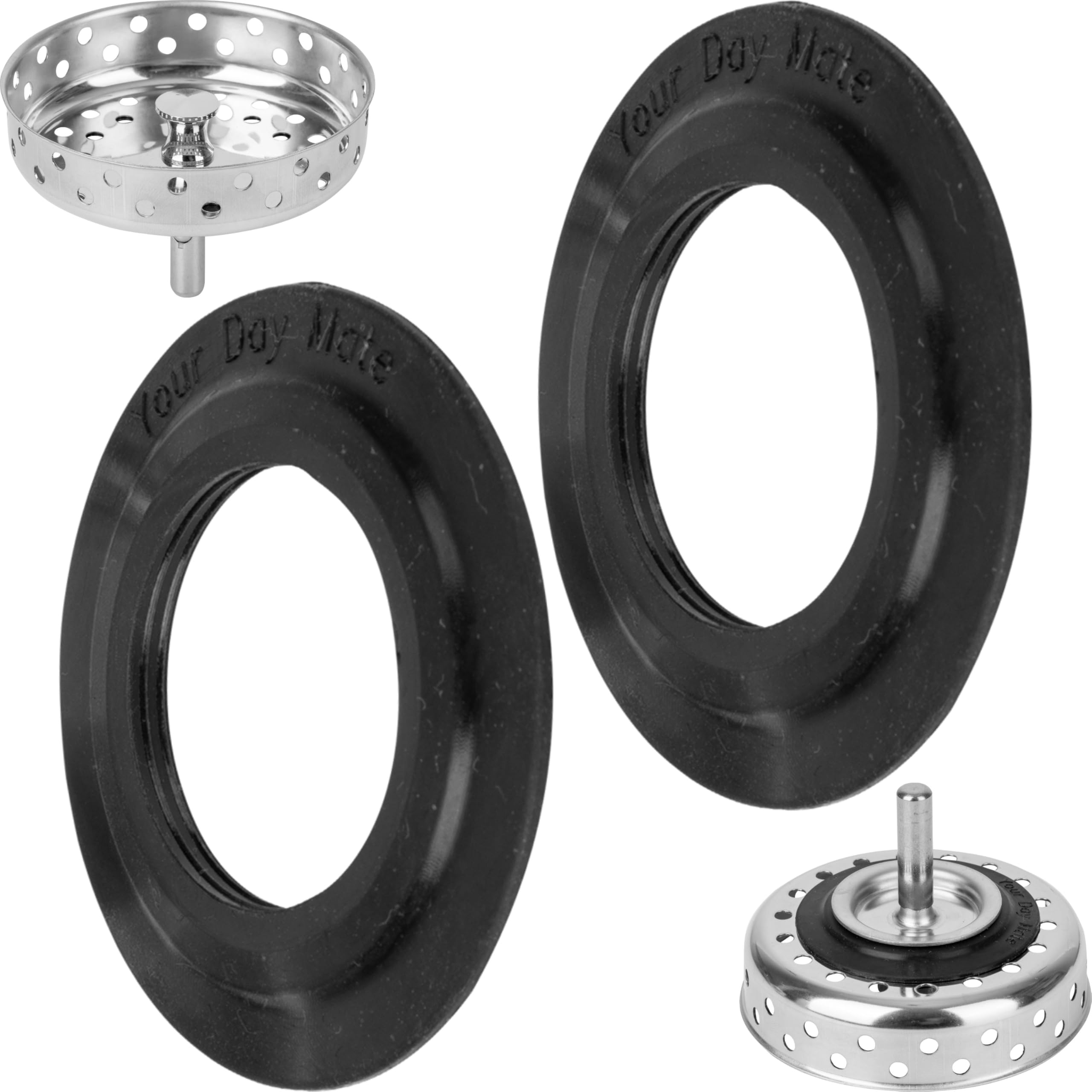 Guarnizione di ricambio per cestello, 2 pezzi, compatibile con IKEA LILLVIKEN 70311541, Ø 54,6 mm esterno, 30,4 mm interno, in silicone, nero, anello di tenuta per lavello