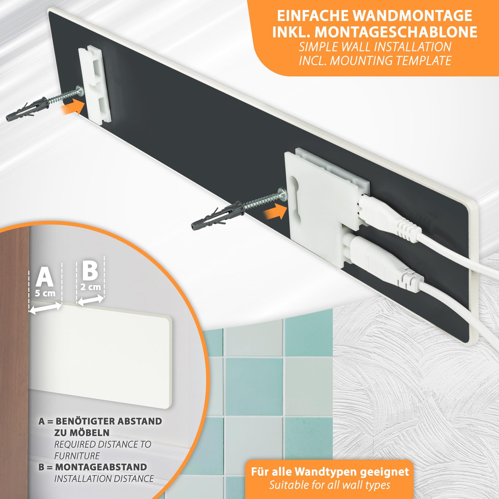 Anti-moisissure, efficace contre la moisissure, sans produits chimiques, système de chauffage modulaire de 50 à 250 W