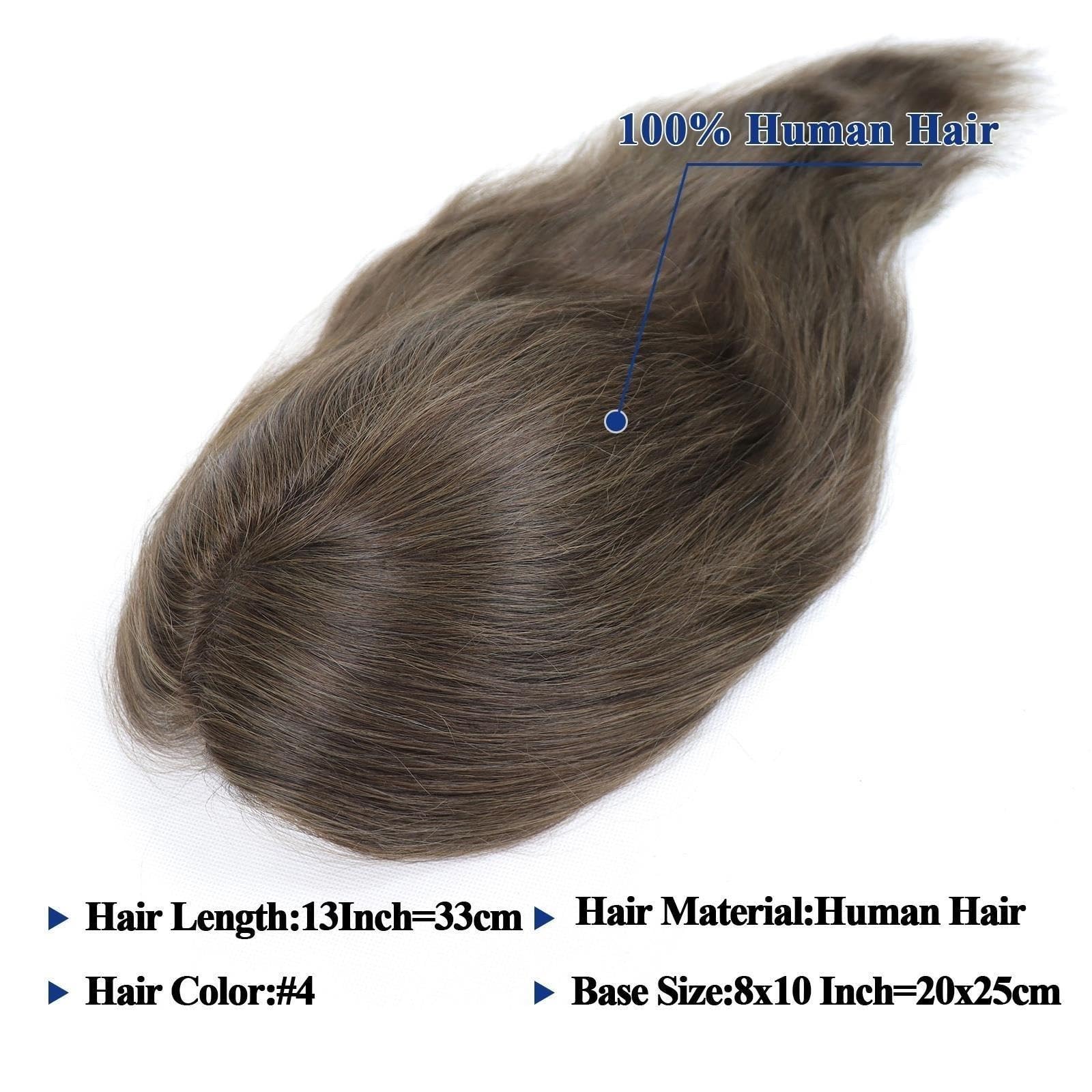 Pelucas de cabello humano liso de 13 "de largo for hombres