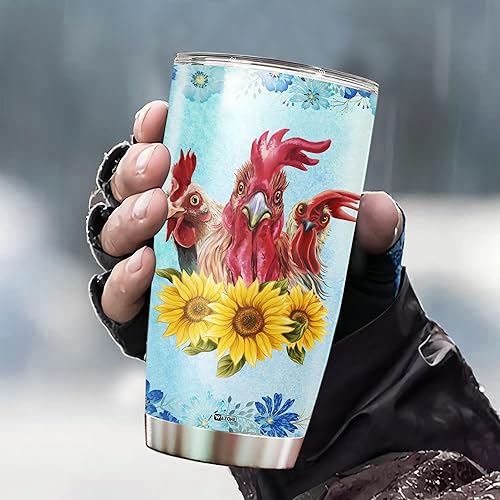 Vista 49 de WAZONE Vaso personalizado de flores de mariposa con tapa, acero inoxidable azul marino, 20 30 onzas, taza de café de viaje con aislamiento al vacío