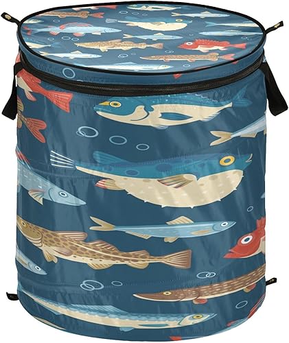 rack organize folding storage box for cubby Colorful Hawaiian Fish Goldfish,botes para ropa sucia