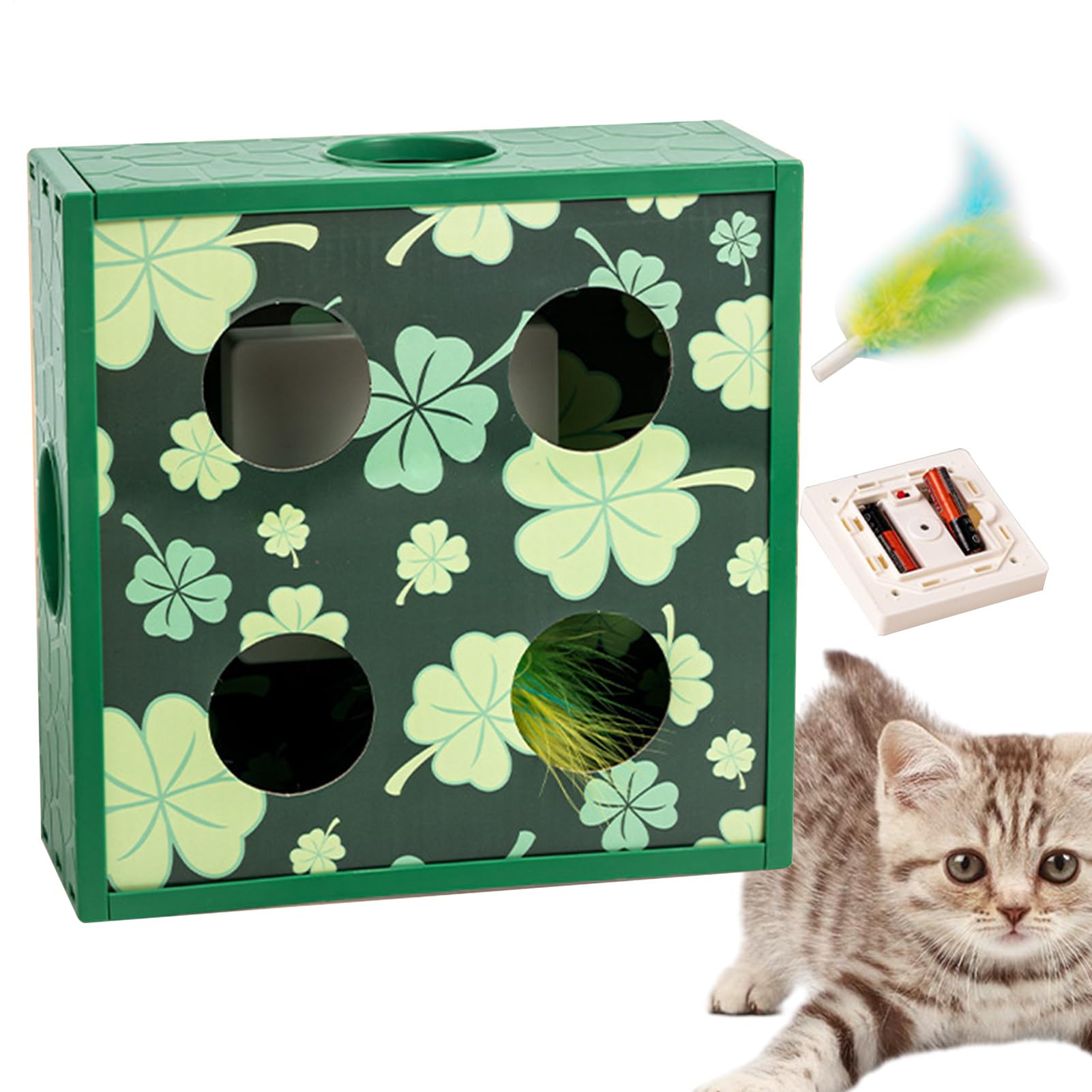 Puzzle para gatos con juego autónomo giratorio ideal para parques interiores y salones