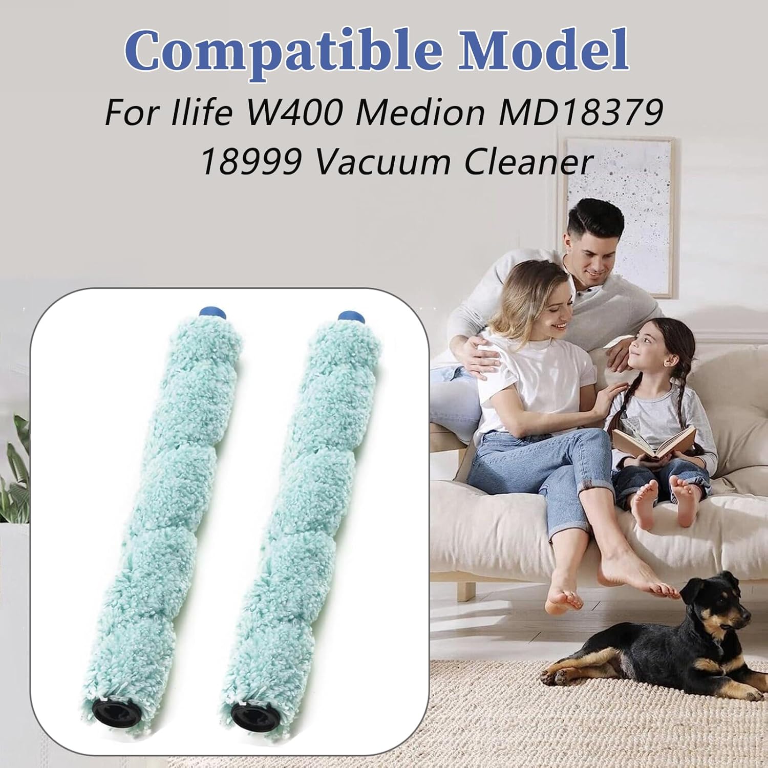 Chuancheng 2pcs Main Roller Brush for iLife W400 Medion MD 18379/18999 ILIFE W450 Vacuum Cleaner