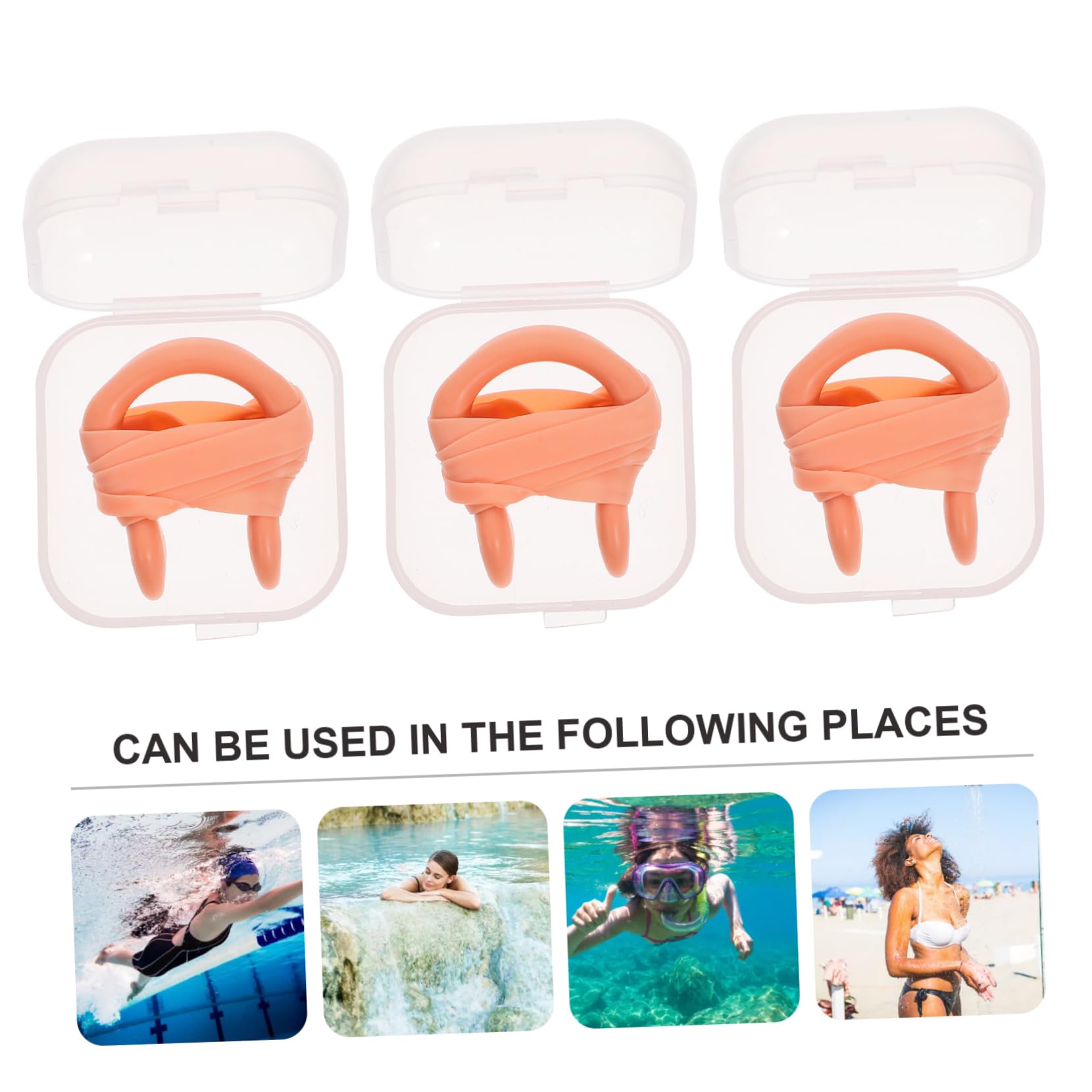 BESTonZON Waterproof Swimming Nose Clip Set 12 Pcs Silicone Nose Clips Elastic Strap Comfortable for Boys and Girls and Adults