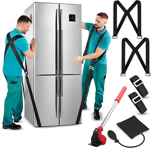 KIT Furniture Shoulder Dolly Moving Straps - 2 Person Lifting and Moving Anti-Slip Adjustable - Appliances, Heavy Items Without Back Pain, Hold Up to 600 lbs.