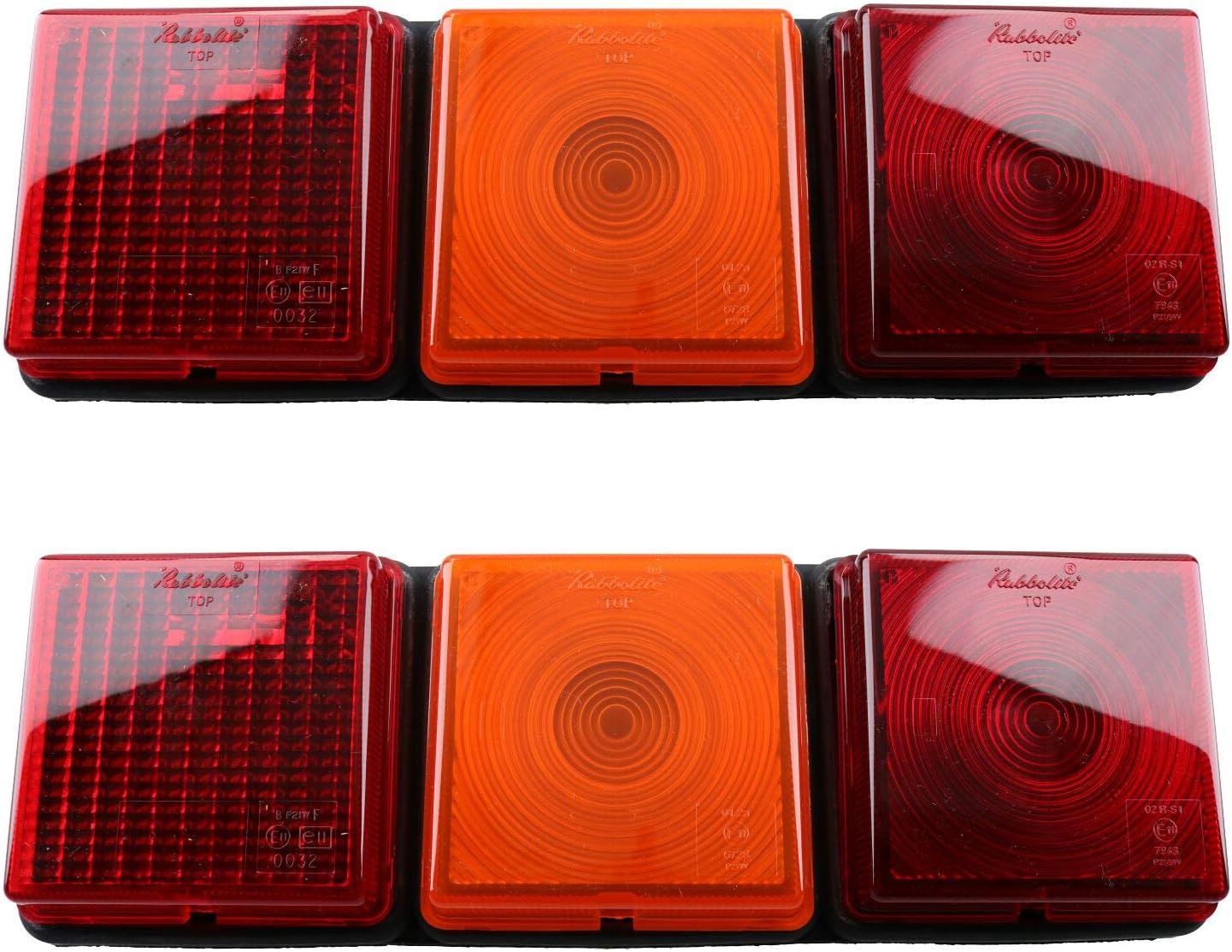 Pair Rubbolite Triple Module Rear Combination Light for Trailer Ifor William