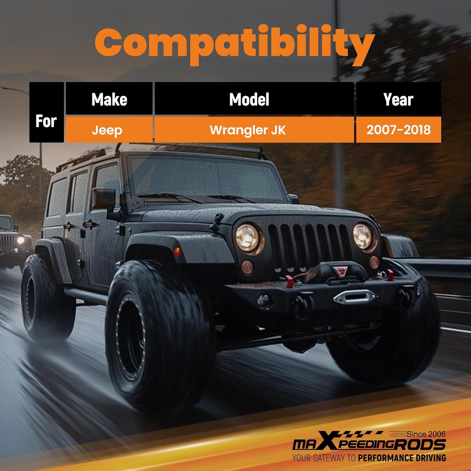 maXpeedingrods 2” Front & 1” Rear Lift Leveling Kit for Jeep Wrangler JK 2007-2018