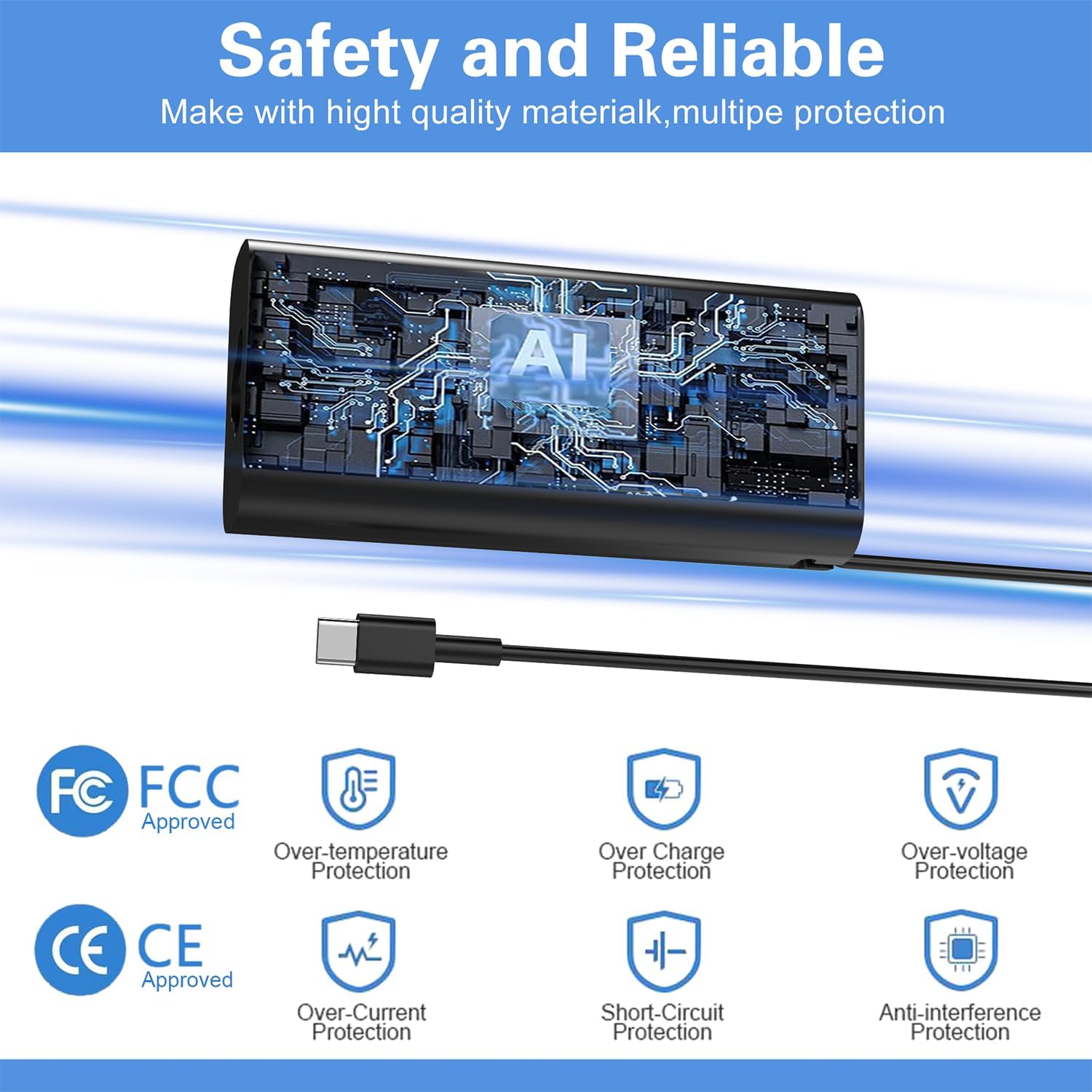 65W 45W USB C Laptop Charger Compatible with Dell Latitude 5420 5430 5520 5530 7340 7430 Inspiron 14 16 XPS 13 Chromebook 3100 Dell Computer Type C Fast Charging AC Adapter Power Cord - Image 2