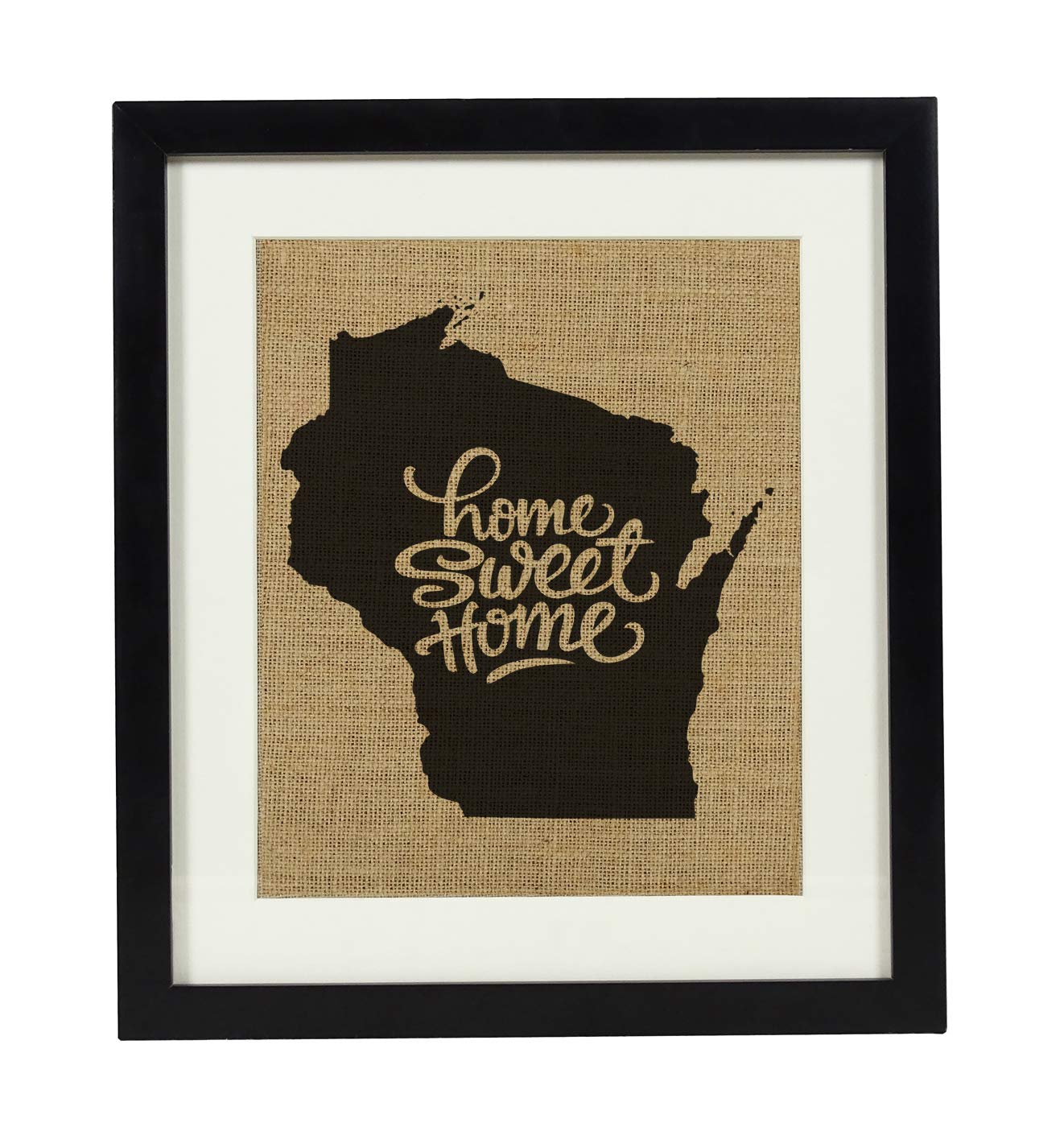 Impression Jute Premium Wisconsin Cadre Bois Décoration Artisanale