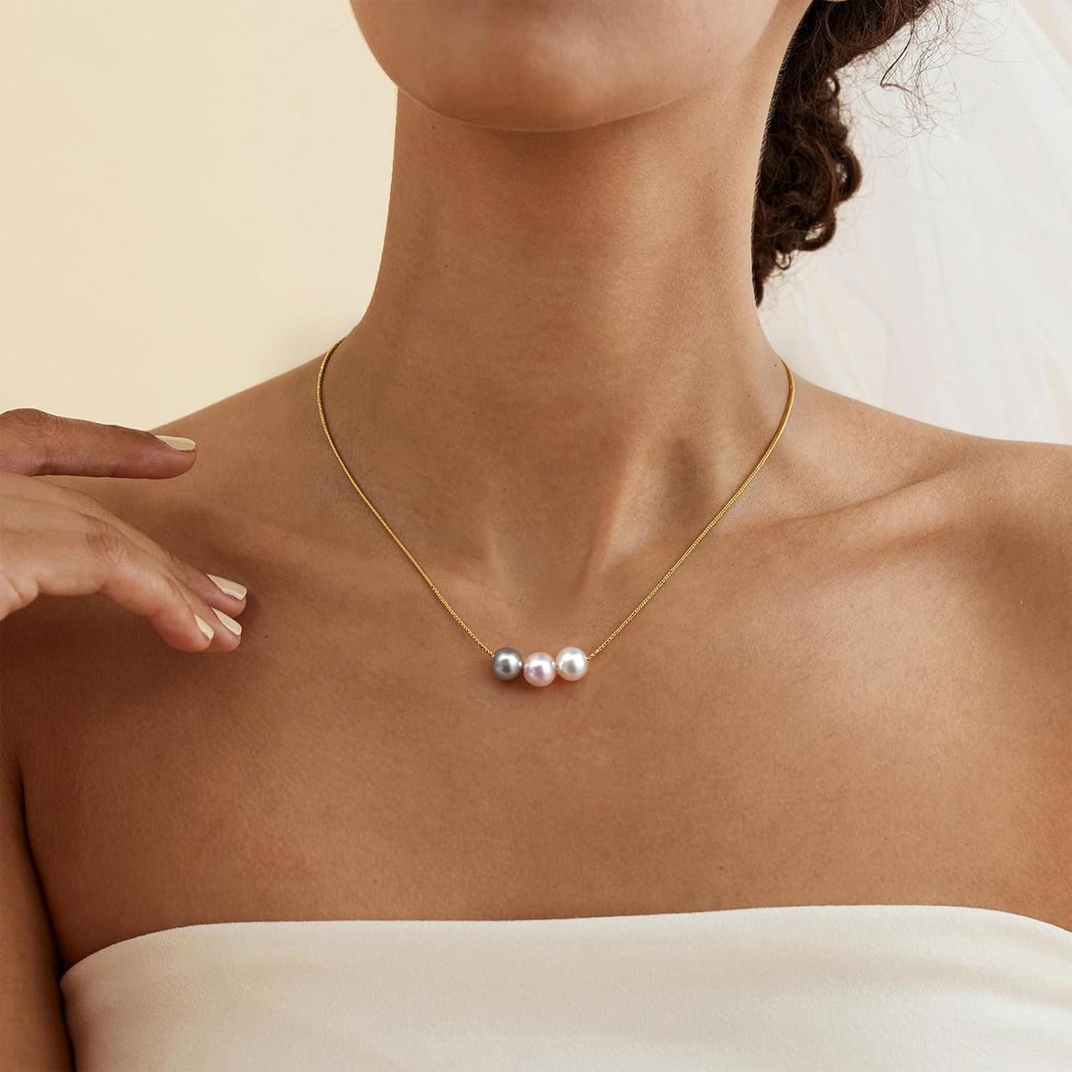Dainty Pearl Necklace for Women, Grandma Gift Generations Necklace, Mothers Day Gifts for New Grandma, Mother Necklace