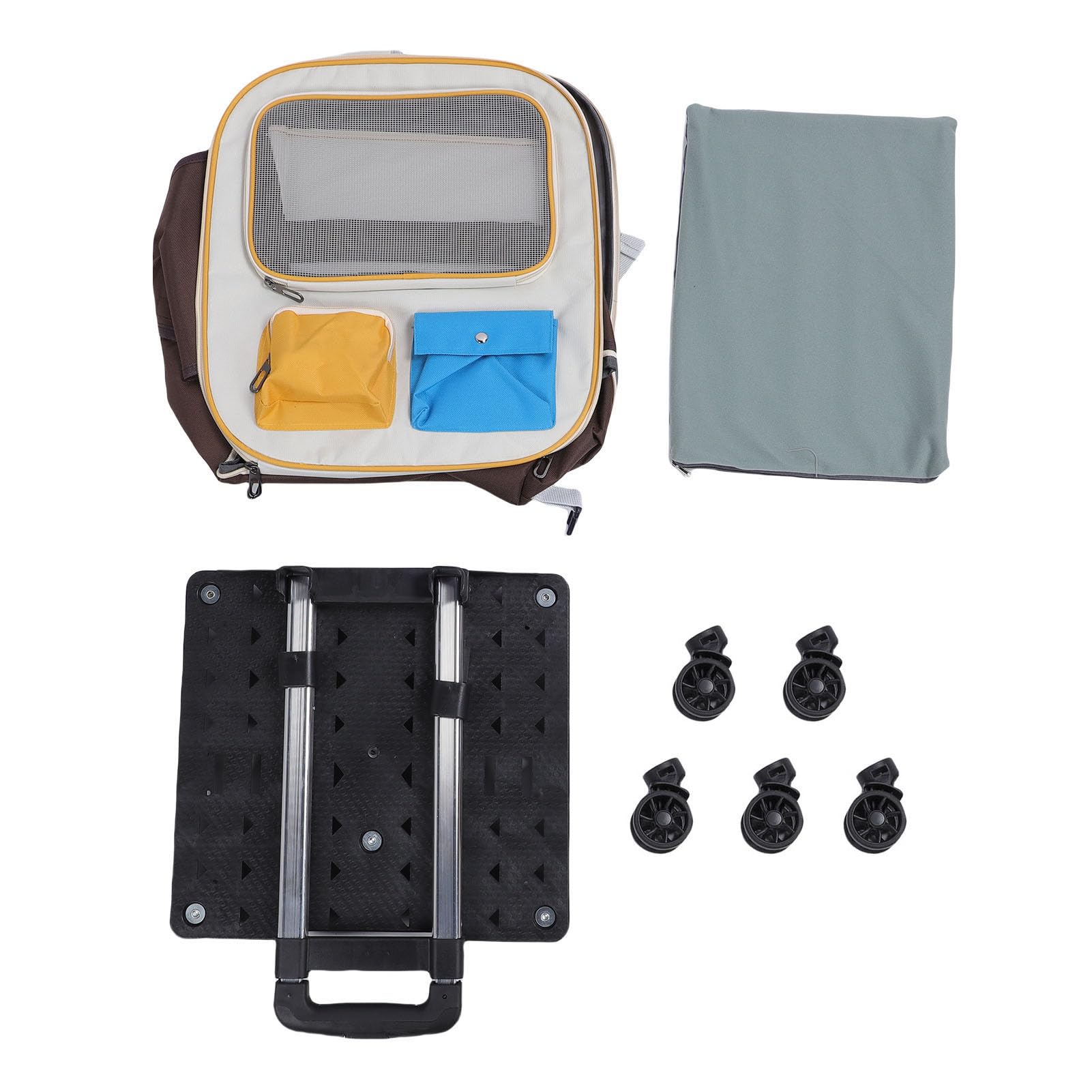 Haofy Rollbarer Haustier- mit Rollen, Oxford-Stoff, Geräumiges Design für Katzen und Hunde (Blue)