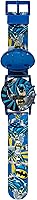 Vista 6 de Accutime Batman DC Comics - Reloj digital para niños, luces LCD intermitentes, apertura abatible, reloj musical, banda de plástico azul, Logo Cara