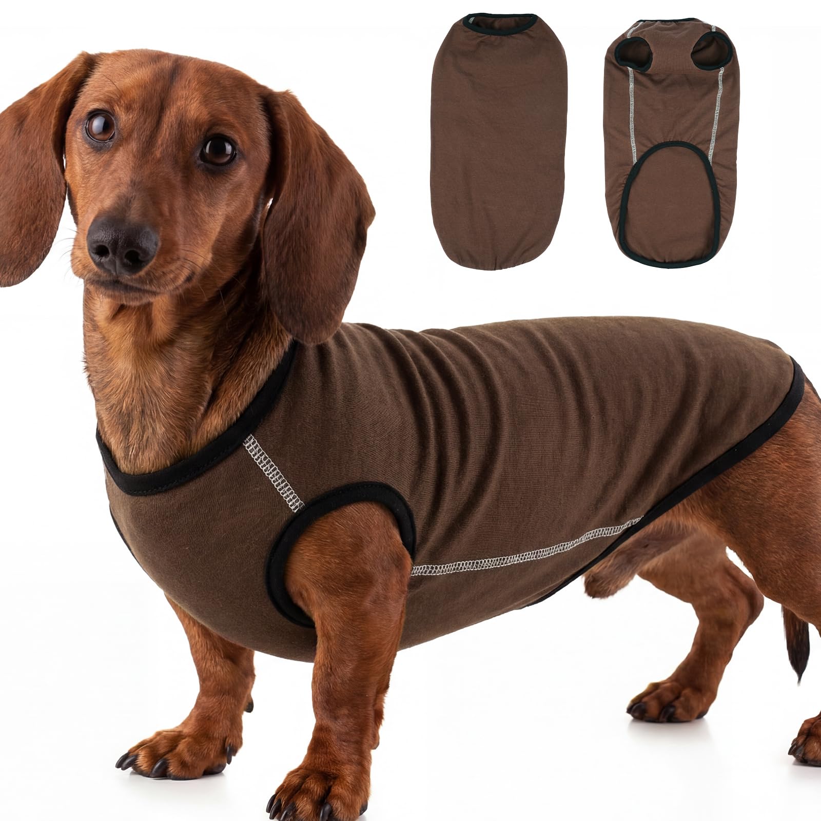 Hjyokuso Dachshund Jumper, Sausage Dog Jumper, Dog Shirts For Medium Dogs, Dog Fleece Vest Sweater Stretch Sweatshirt, Lightweight Pullover, Spring Autumn Winter Dog Clothes For Miniature Dachshund M — image 1