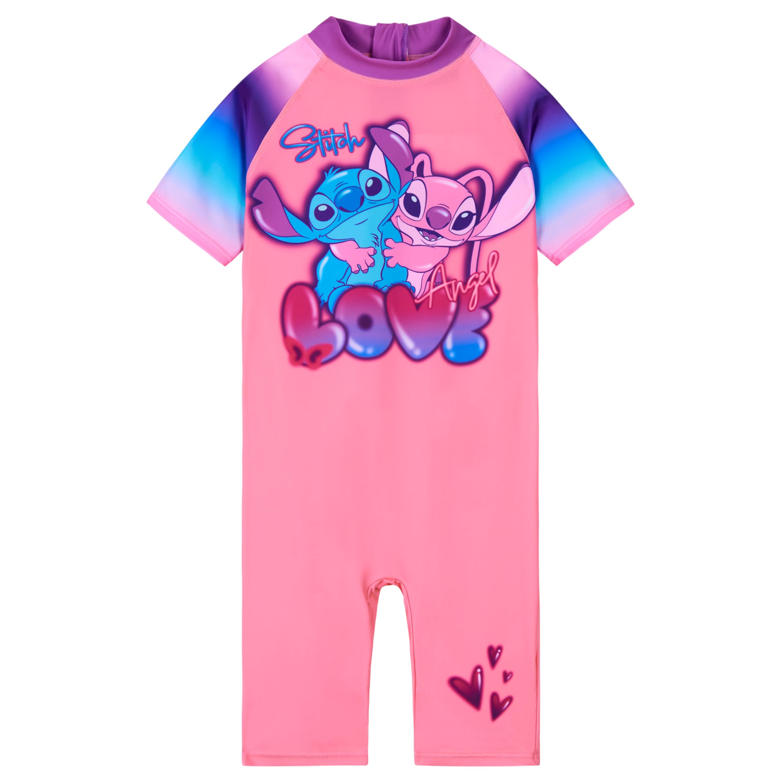 Disney Stitch Pieza Única Traje de Baño para Niñas con Mangas Cortas - Regalo