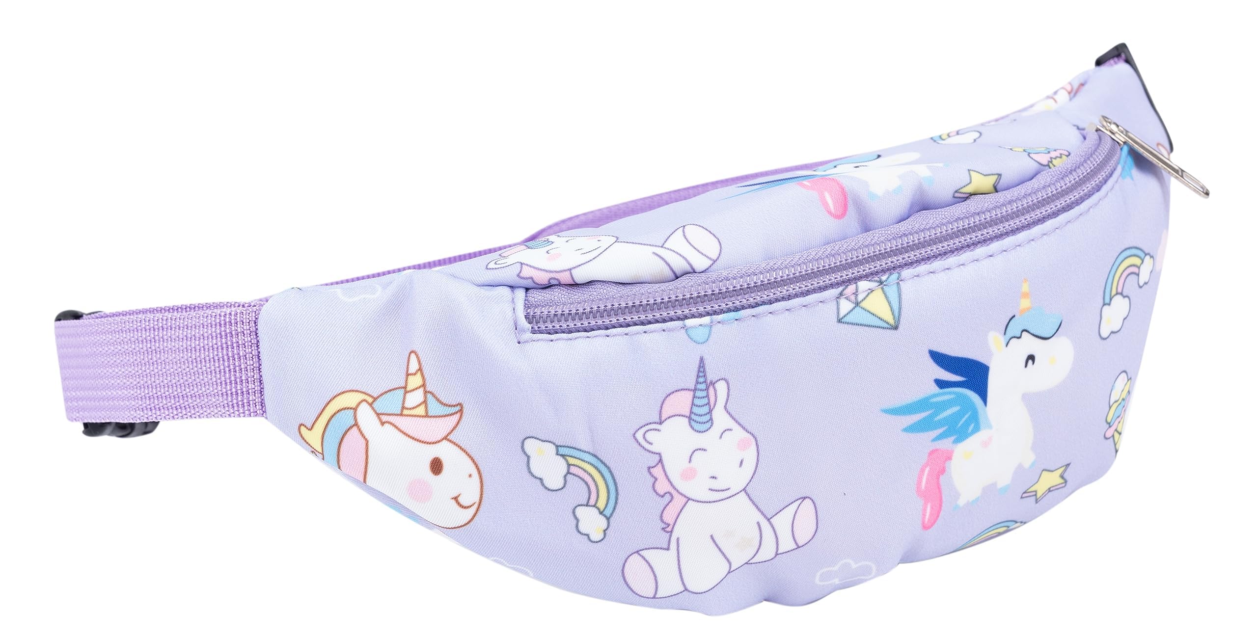 Dzxin Fanny Pack,Kids Bum Bag Bumbag Cartoon Hipsack Belt Bag Waist Bag Fanny Pack Fabric Nylon Money BeltCrossbody Chest Bag for Children Grils Boys Running Hiking Travel Sports (Purple Unicorn)